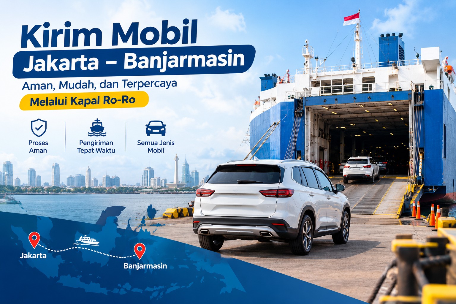 Panduan Mengirim Mobil dari Jakarta ke Banjarmasin via Kapal Ro-Ro